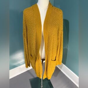 Bobbie Brooks Mustard Textured Cardigan 1X